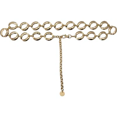 Linea Pelle Molten Chain Link Belt In Gold