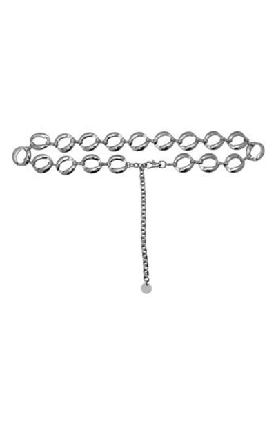 Linea Pelle Molten Chain Link Belt In Metallic