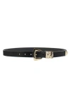 Linea Pelle Multi Keeper Faux Leather Belt In Black