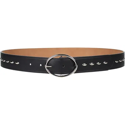 Linea Pelle Oval Studded Belt In Black