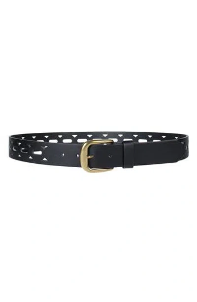 Linea Pelle Perforated Belt In Black
