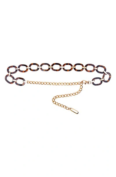 Linea Pelle Resin Chain Belt In Tortoise