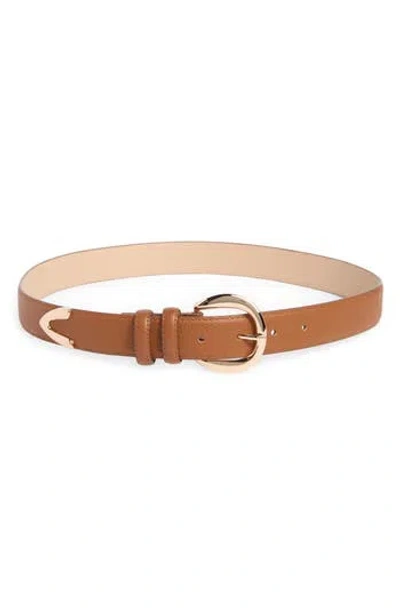 Linea Pelle Round Buckle Belt In Brown