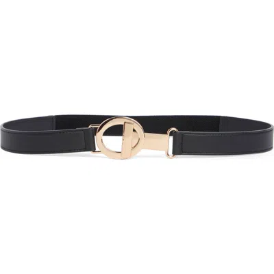 Linea Pelle Toggle Closure Stretch Belt In Black