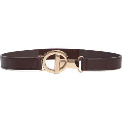 Linea Pelle Toggle Closure Stretch Belt In Chocolate