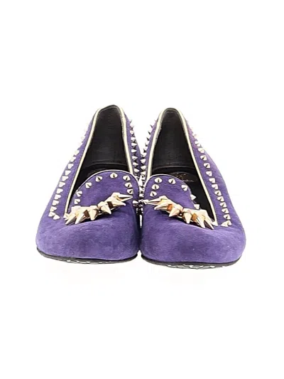 Pre-owned Linea Rosa Flats In Purple