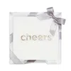 Lined Design Cheers Cocktail Napkins, Set Of 24