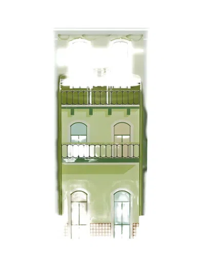 Linee Recanati Blooming City Vase In Green