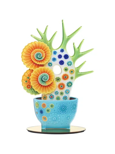 Linee Recanati Bonsai Marini Floral Vase In Blue