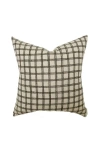 Linen & James Beck Blue Brown Plaid Pillow Cover In Natural