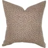 Linen & James Blake Dusty Rose Floral Handblock Pillow Cover In Brown