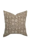Linen & James Bowen Soft Brown Floral Handblock Pillow Cover In Soft Brown