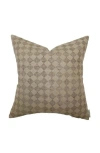 Linen & James Dane Brown Checkered Diamond Pillow Cover In Brown