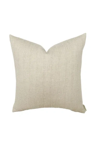 Linen & James Hadley Woven Cream & Sand Stripe Pillow Cover In Brown