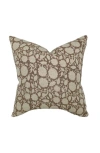 Linen & James Madison Dark Rose Floral Handblock Pillow Cover In Dark Rose