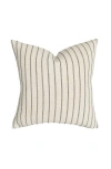 Linen & James Walker Natural Black Stripe Pillow Cover In Cream