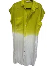 Linen & More Catching Flights Dress In Pistachio In White