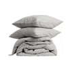 Linen Tales Neutrals Melange Linen Duvet Cover Set Uk Double In Gray