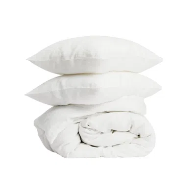 Linen Tales White Linen Duvet Cover Set Uk King