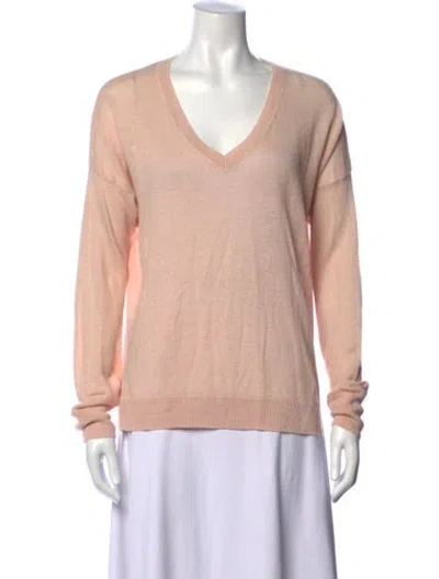 Pre-owned Line N V-neck Sweater In Pink