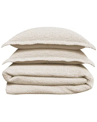 Linery & Co 100% Cotton Reversible Waffle Weave / Percale Duvet Cover Set