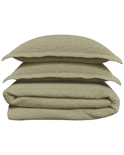 Linery & Co 100% Cotton Reversible Waffle Weave / Percale Duvet Cover Set