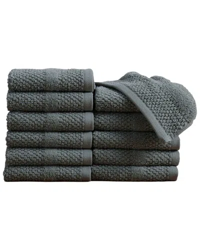 Linery & Co . 12pc Marbella 100% Cotton Quick Dry Washcloth Set In Gray