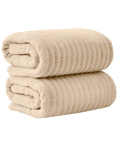 Linery & Co . 2pc Karina Combed Cotton Bath Sheet Set In Neutral