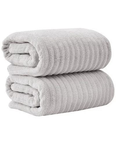 Linery & Co . 2pc Karina Combed Cotton Bath Sheet Set In Purple