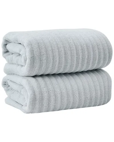 Linery & Co . 2pc Karina Combed Cotton Bath Sheet Set In Blue