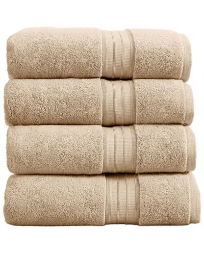 Linery & Co . 4pc Chiara 100% Cotton Premium Bath Towel Set In Brown