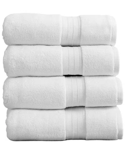 Linery & Co . 4pc Chiara 100% Cotton Premium Bath Towel Set In White