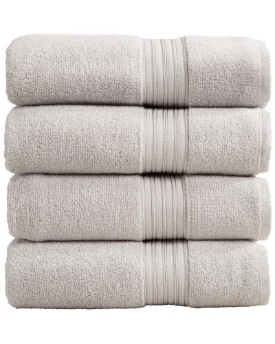 Linery & Co . 4pc Cooper Ringspun Cotton Bath Towel Set In Gray