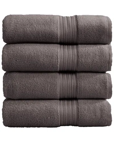 Linery & Co . 4pc Cooper Ringspun Cotton Bath Towel Set In Gray