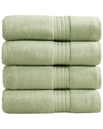 Linery & Co . 4pc Cooper Ringspun Cotton Bath Towel Set In Green