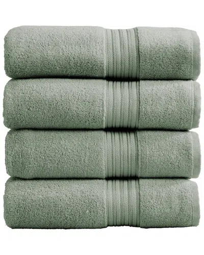 Linery & Co . 4pc Cooper Ringspun Cotton Bath Towel Set In Green