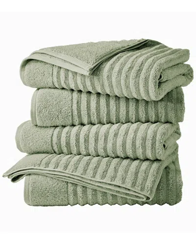 Linery & Co . 4pc Karina Combed Cotton Bath Towel Set In Green