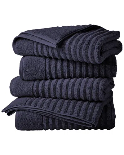 Linery & Co . 4pc Karina Combed Cotton Bath Towel Set In Blue