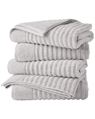 Linery & Co . 4pc Karina Combed Cotton Bath Towel Set In Gray