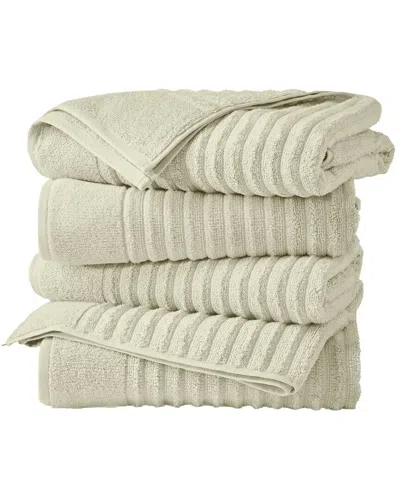 Linery & Co . 4pc Karina Combed Cotton Bath Towel Set In Green