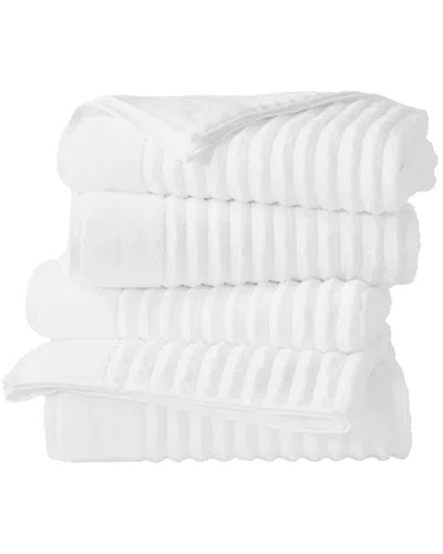 Linery & Co . 4pc Karina Combed Cotton Bath Towel Set In White
