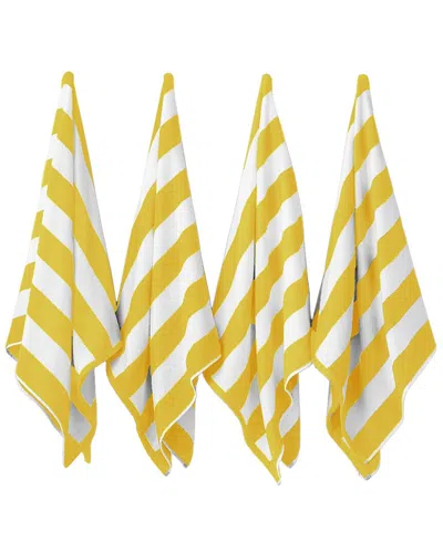 Linery & Co . 4pc Novia Cotton Cabana Beach Towel Set In Multi