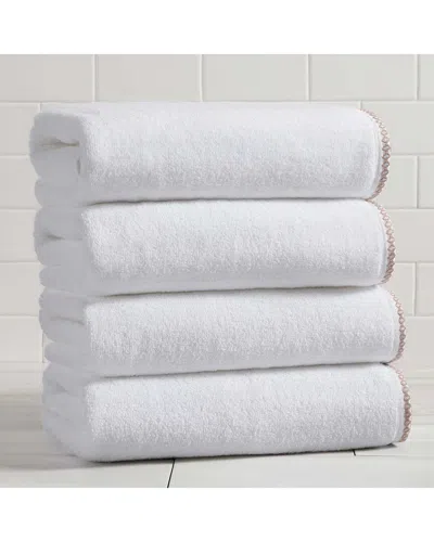 Linery & Co . 4pc Valery Quick-dry Cotton Bath Towel Set In White