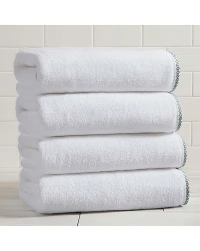 Linery & Co . 4pc Valery Quick-dry Cotton Bath Towel Set In White