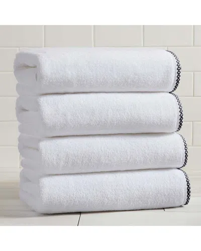 Linery & Co . 4pc Valery Quick-dry Cotton Bath Towel Set In White