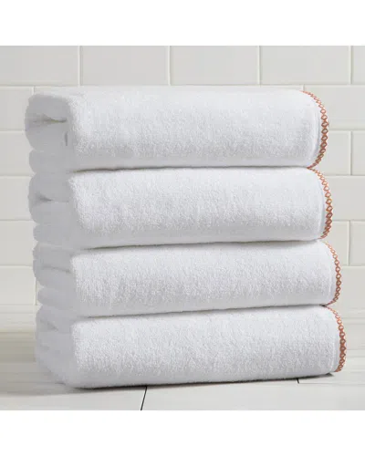 Linery & Co . 4pc Valery Quick-dry Cotton Bath Towel Set In White