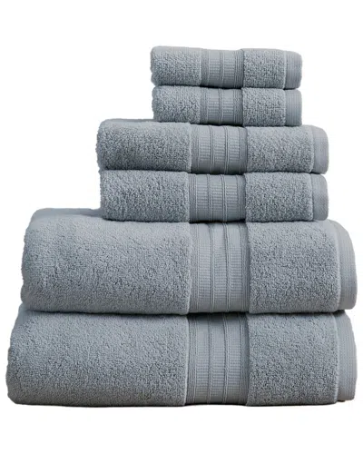 Linery & Co . 6pc Chiara 100% Cotton Premium Bath Towel Set In Gray