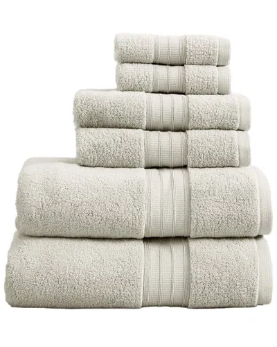 Linery & Co . 6pc Chiara 100% Cotton Premium Bath Towel Set In White