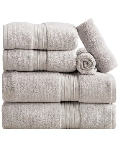 Linery & Co . 6pc Cooper Ringspun Cotton Bath Towel Set In Neutral