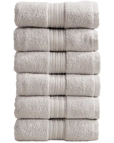 Linery & Co . 6pc Cooper Ringspun Cotton Bath Towel Set In Gray